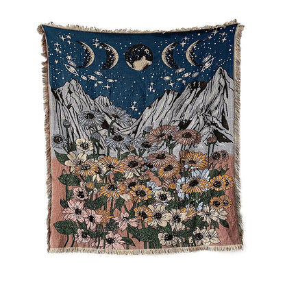 Mountain Flowers Woven Throw Blanket AESTHETIC_Cottagecore AESTHETIC_Fairycore SUB CATEGORY_Throw Blankets