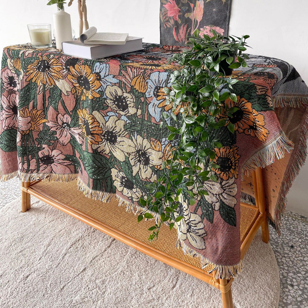 Mountain Flowers Woven Throw Blanket AESTHETIC_Cottagecore AESTHETIC_Fairycore SUB CATEGORY_Throw Blankets