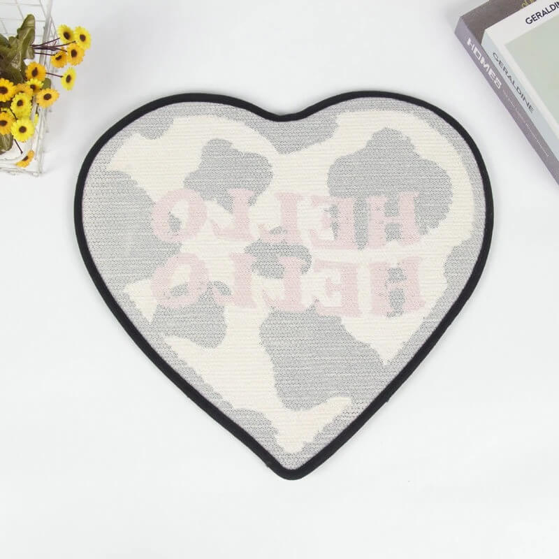 Cow Print Heart Shaped Accent Rug