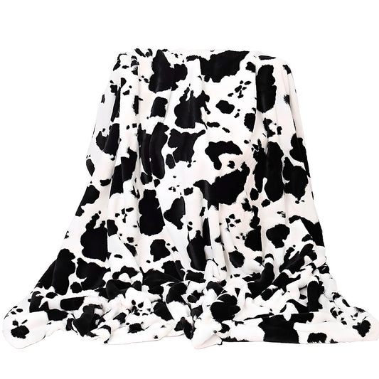 Cow Spots Fluffy Blanket AESTHETIC_Indie cover quilt spotted SUB CATEGORY_Throw Blankets