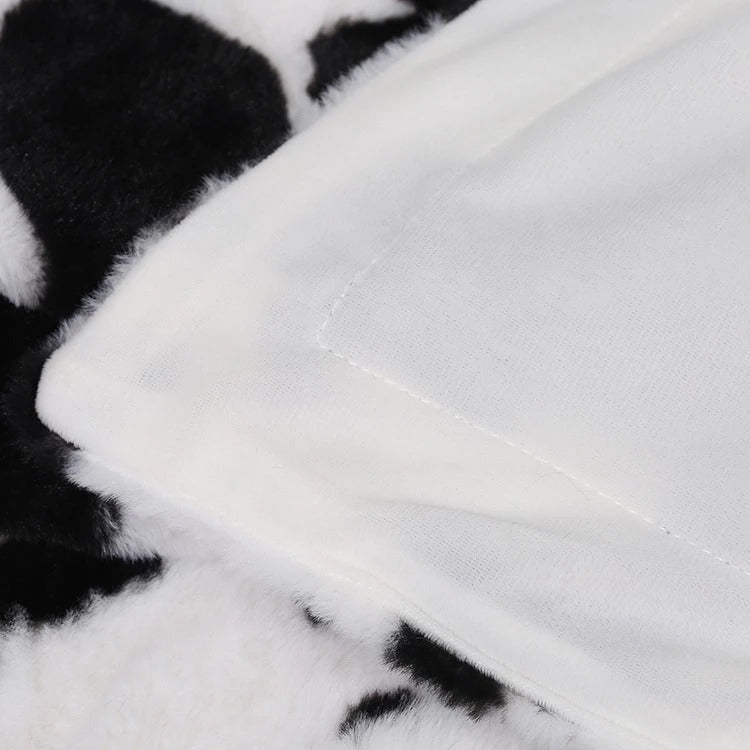 Cow Spots Fluffy Blanket AESTHETIC_Indie cover quilt spotted SUB CATEGORY_Throw Blankets