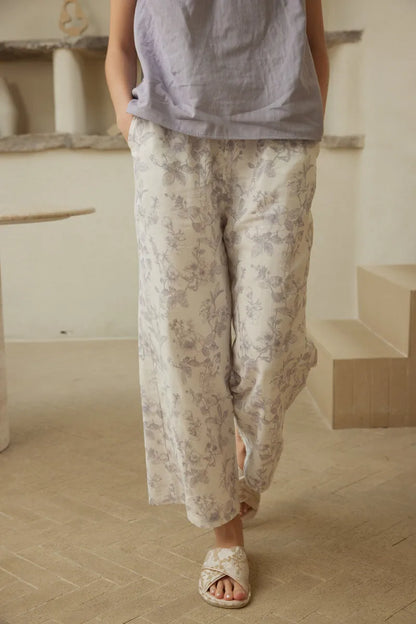 Cloud-Soft Ruched Solid & Floral Double Gauze Pajama Set