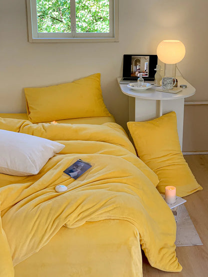 Cozy Bright Solid Fleece Duvet Cover