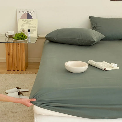 Cozy Minimalist Solid Washed Cotton Sheet Set