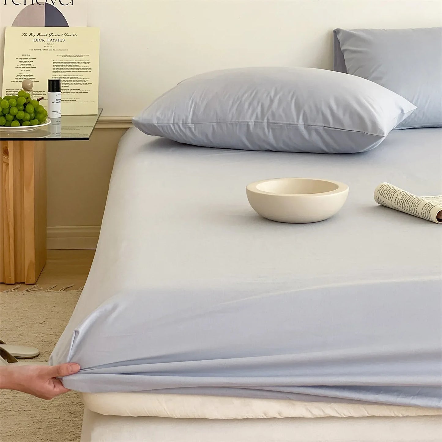 Cozy Minimalist Solid Washed Cotton Sheet Set