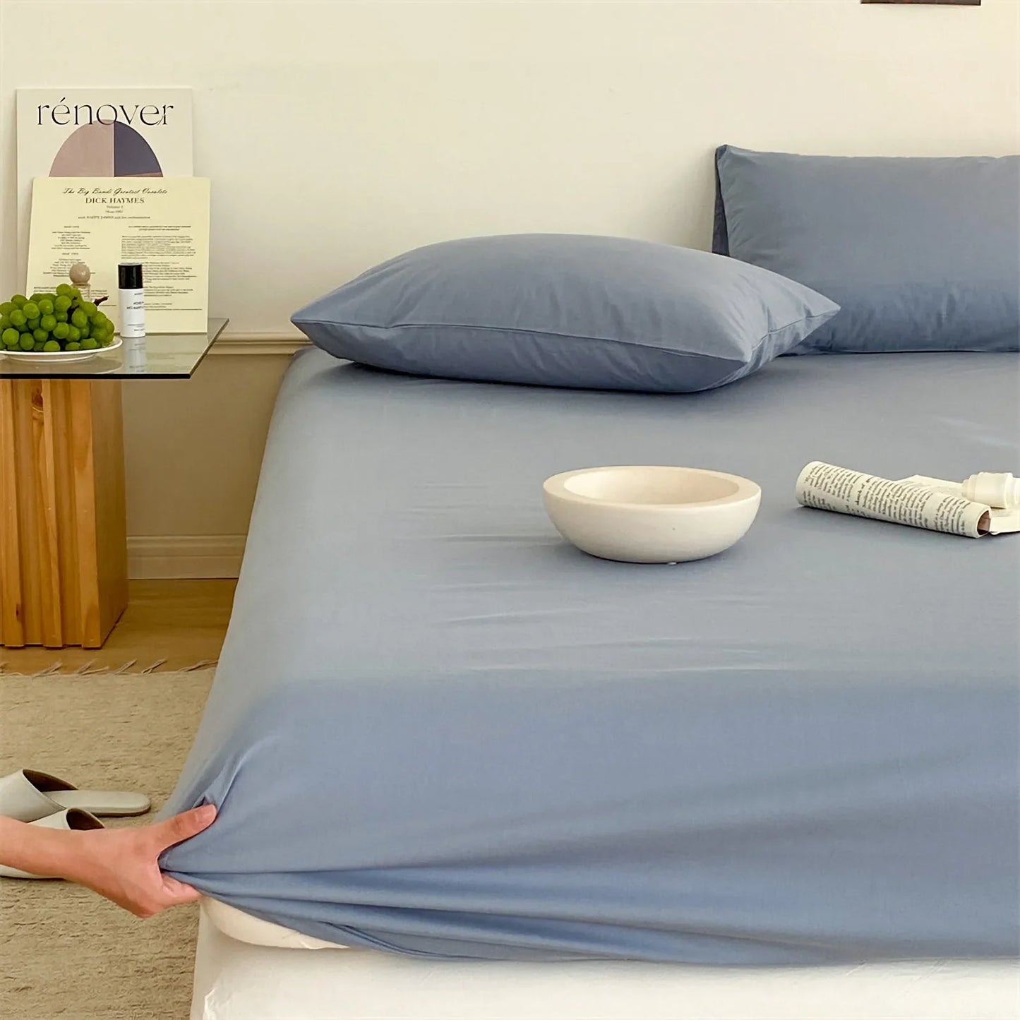 Cozy Minimalist Solid Washed Cotton Sheet Set