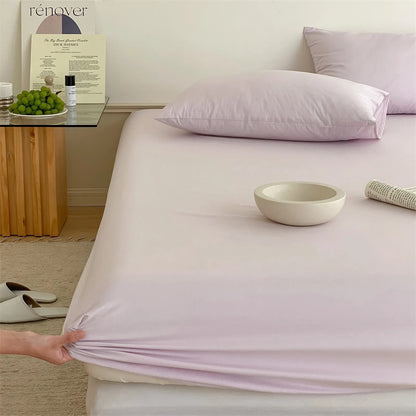 Cozy Minimalist Solid Washed Cotton Sheet Set