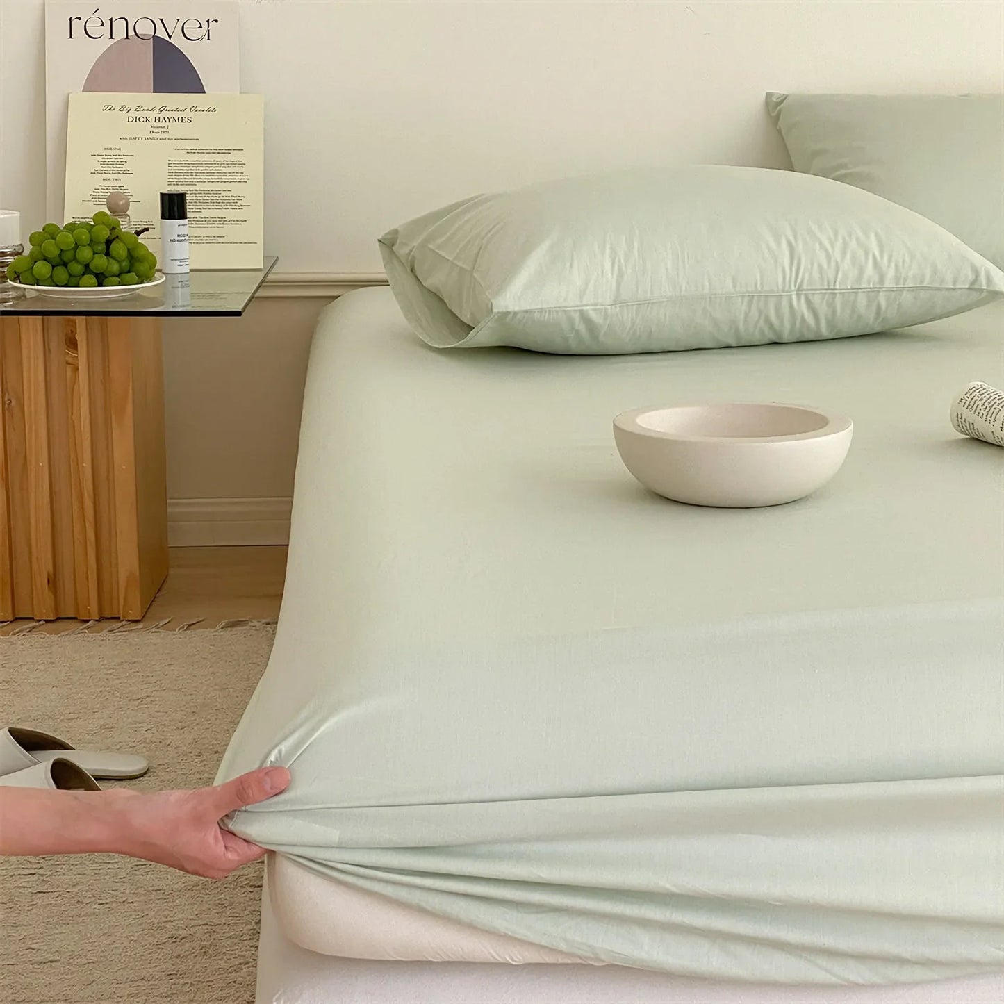 Cozy Minimalist Solid Washed Cotton Sheet Set