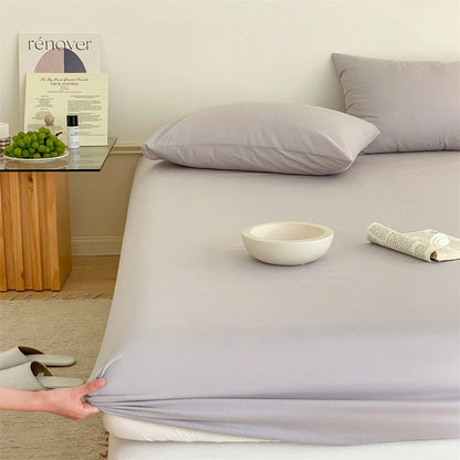 Cozy Minimalist Solid Washed Cotton Sheet Set