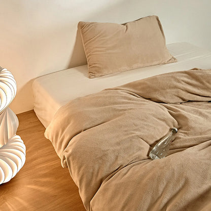 Cozy Minimalist Solid Fleece Duvet Cover