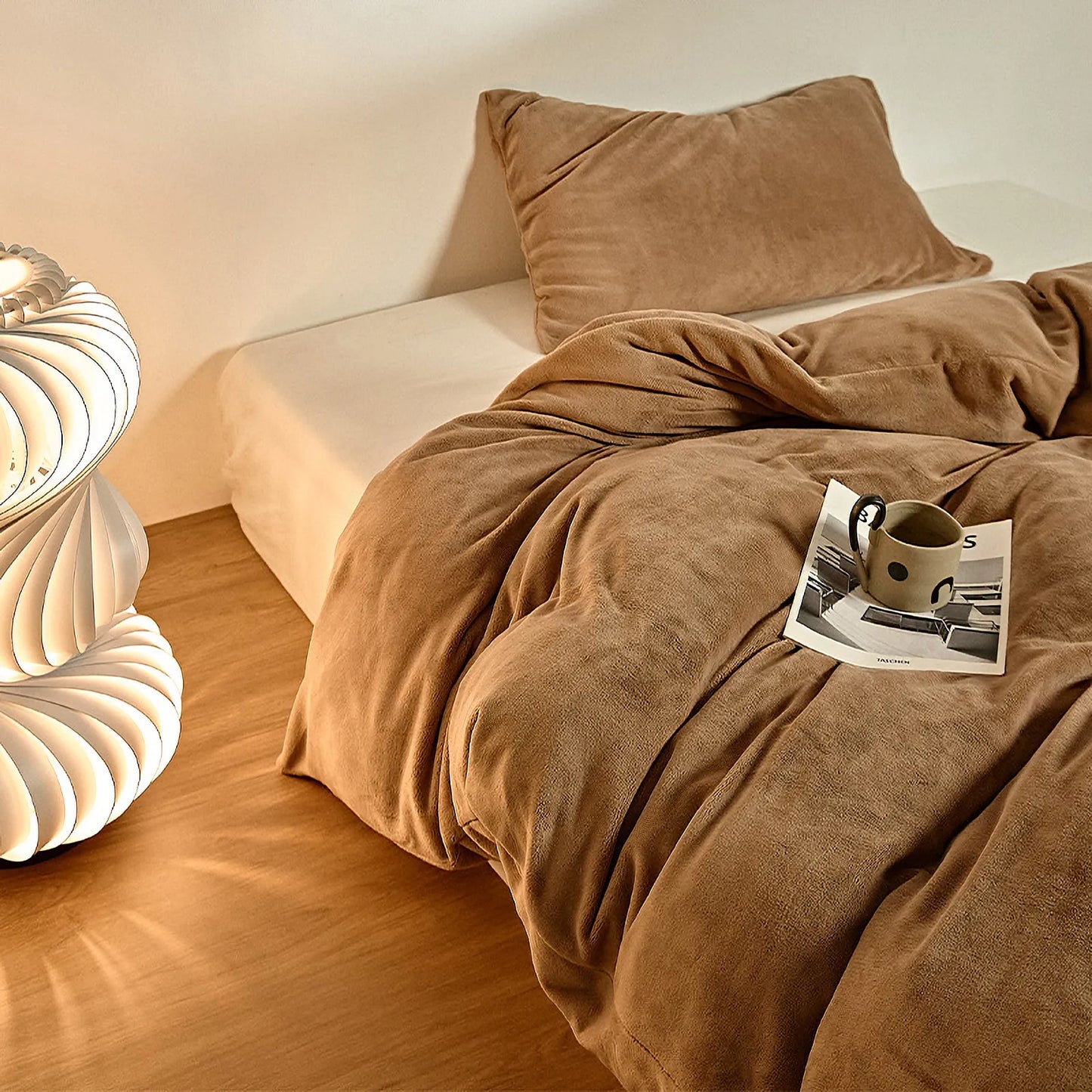 Cozy Minimalist Solid Fleece Duvet Cover