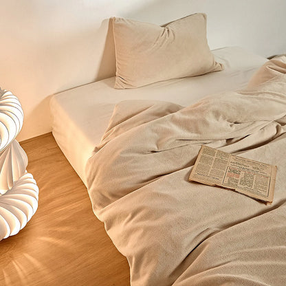 Cozy Minimalist Solid Fleece Duvet Cover