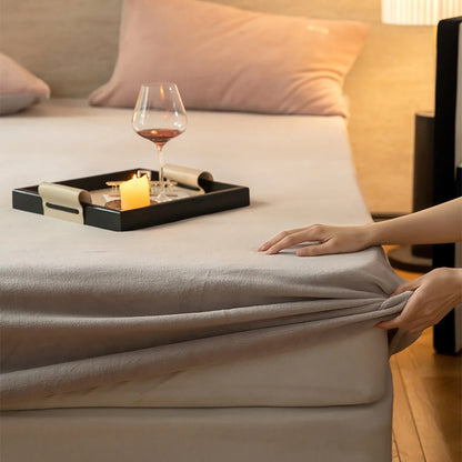 Cozy Minimalist Solid Fleece Sheet Set