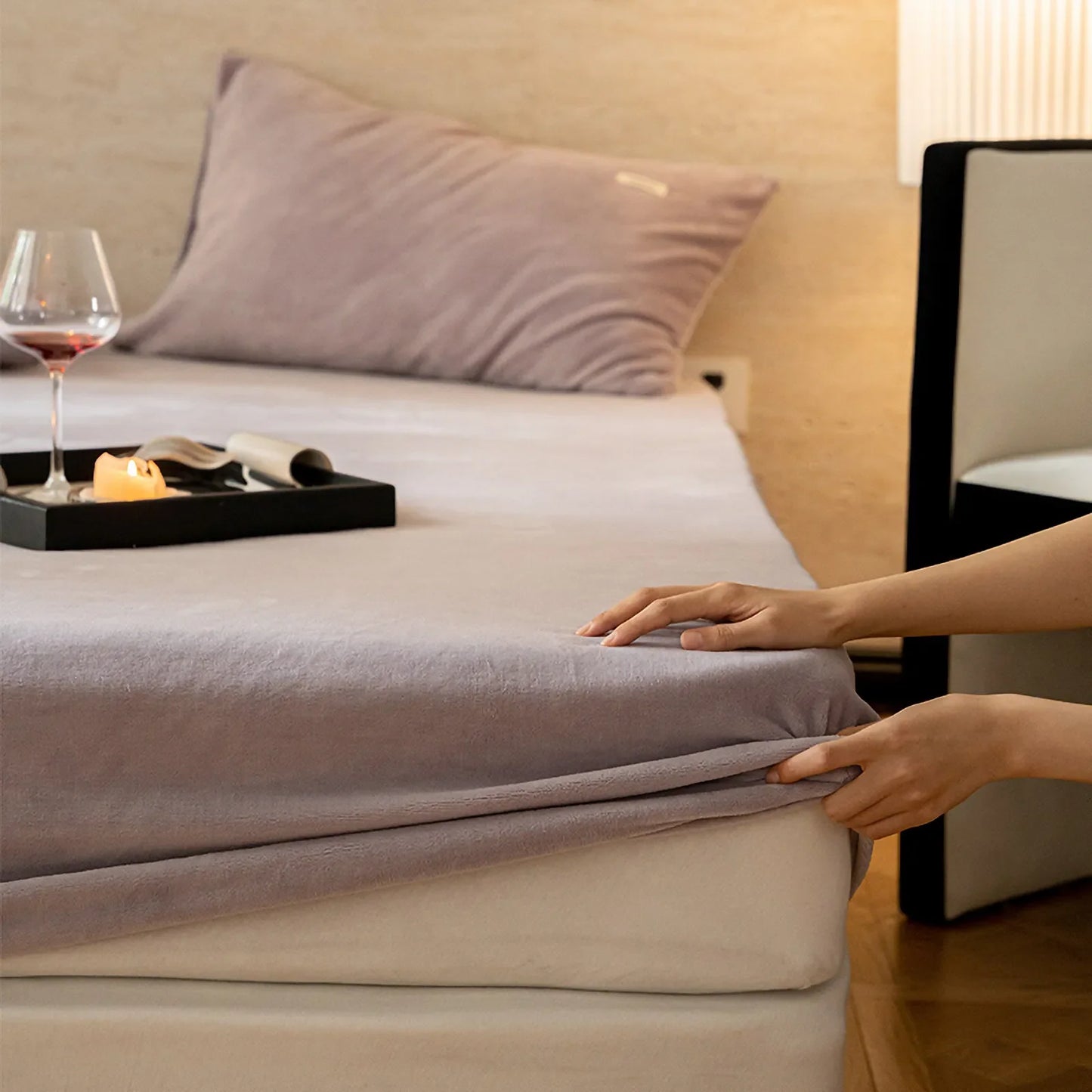 Cozy Minimalist Solid Fleece Sheet Set