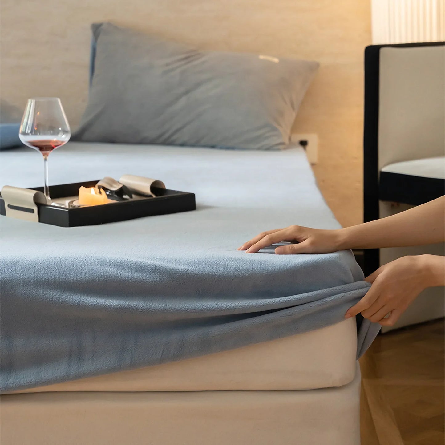 Cozy Minimalist Solid Fleece Sheet Set