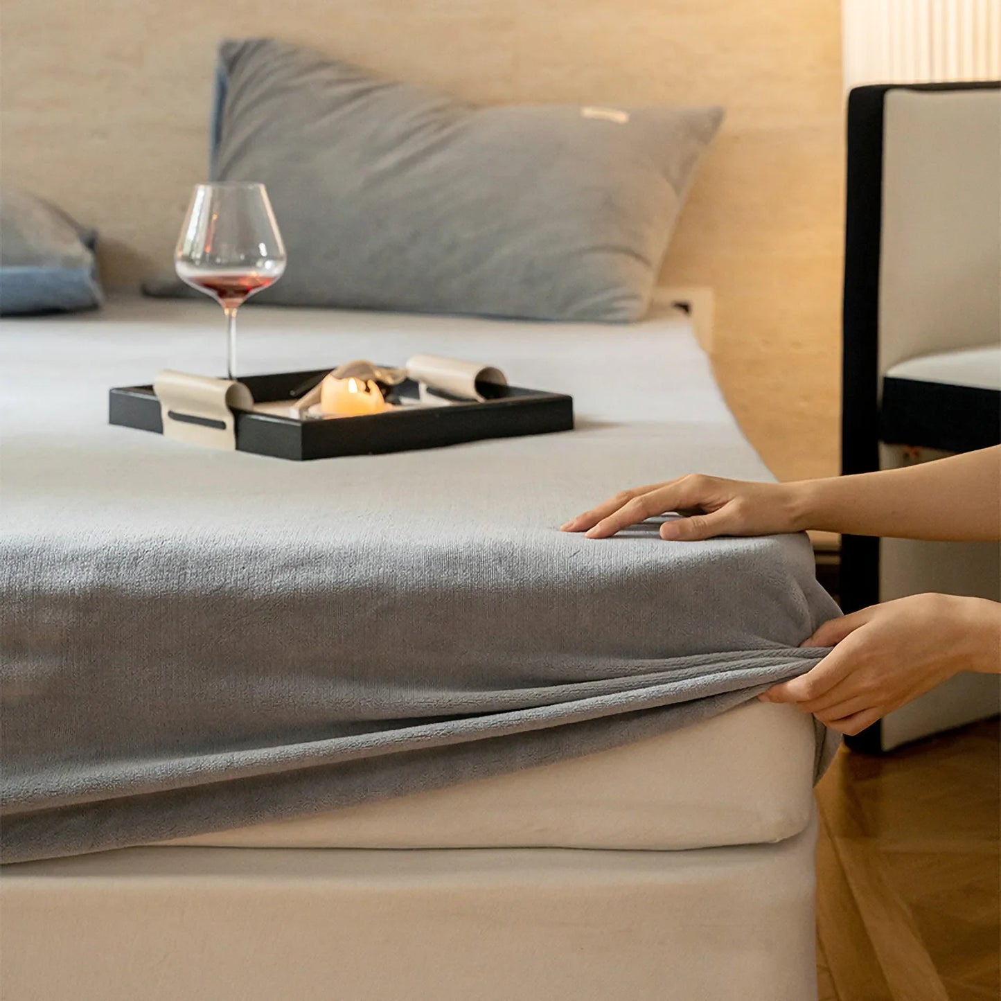 Cozy Minimalist Solid Fleece Sheet Set