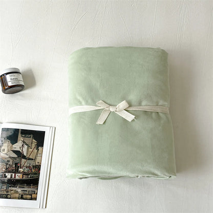 Cozy Minimalist Solid Velvet Sheet Set
