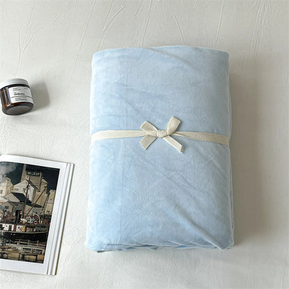 Cozy Minimalist Solid Velvet Sheet Set
