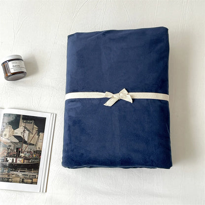 Cozy Minimalist Solid Velvet Sheet Set