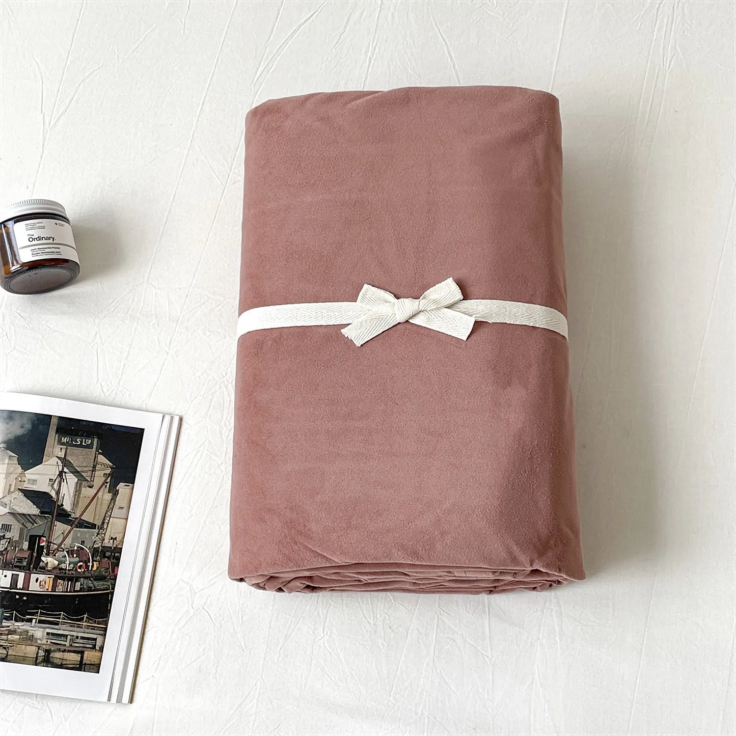 Cozy Minimalist Solid Velvet Sheet Set