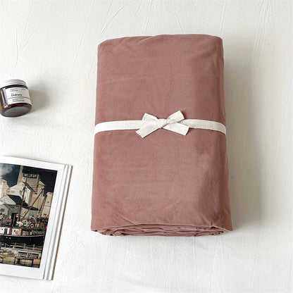 Cozy Minimalist Solid Velvet Sheet Set