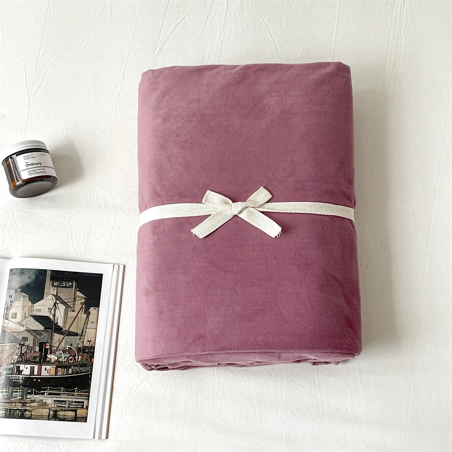 Cozy Minimalist Solid Velvet Sheet Set