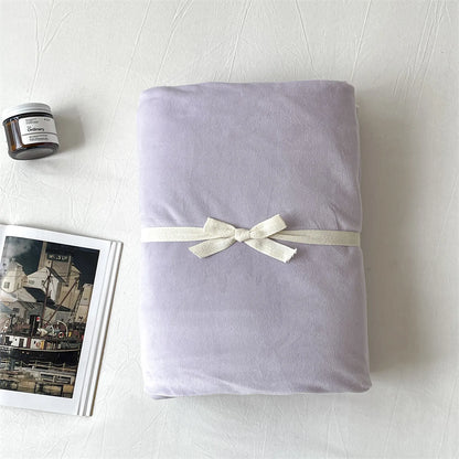 Cozy Minimalist Solid Velvet Sheet Set