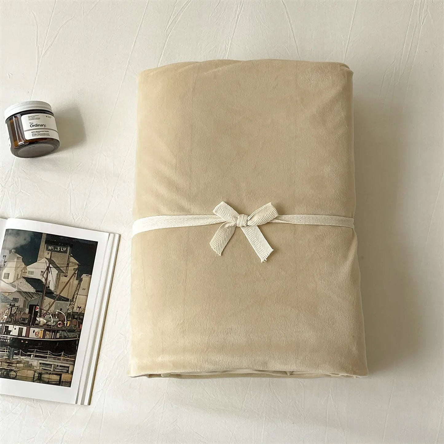 Cozy Minimalist Solid Velvet Sheet Set