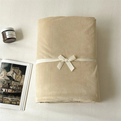 Cozy Minimalist Solid Velvet Sheet Set