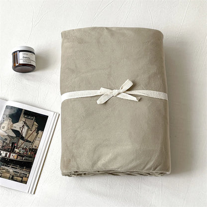 Cozy Minimalist Solid Velvet Sheet Set