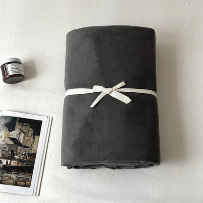 Cozy Minimalist Solid Velvet Sheet Set