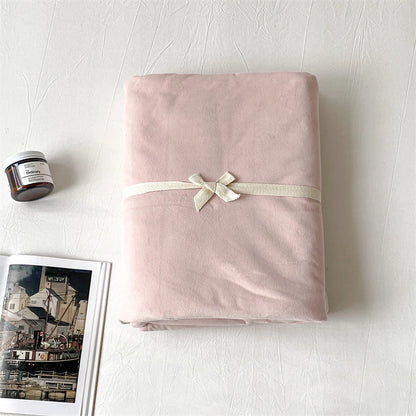 Cozy Minimalist Solid Velvet Sheet Set