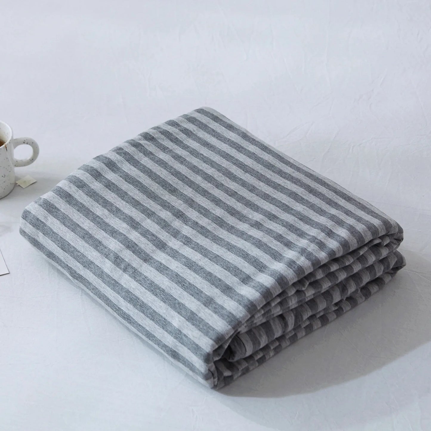 Cozy Minimalist Striped Cotton Duvet Cover Set