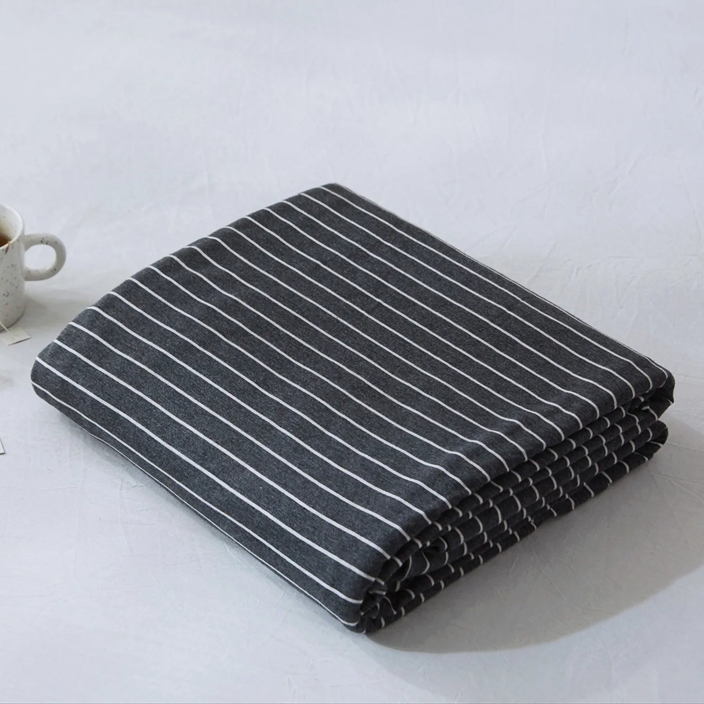 Cozy Minimalist Striped Cotton Duvet Cover Set