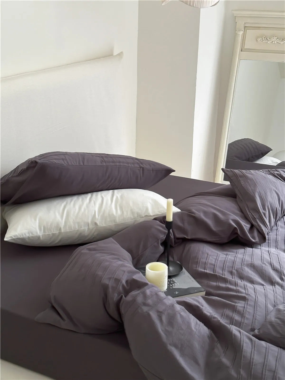 Cozy Minimalist Textured Stripe Cotton Duvet Cover