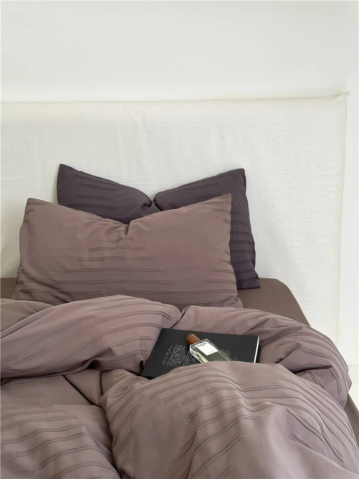 Cozy Minimalist Textured Stripe Cotton Duvet Cover