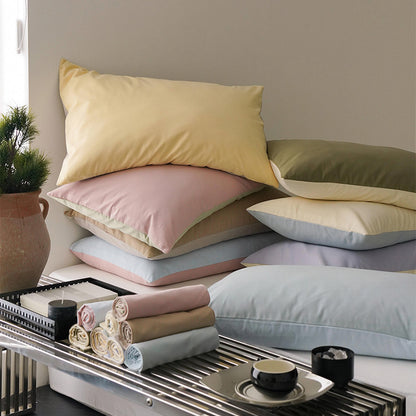 Cozy Minimalist Two-Tone Cotton Pillowcase