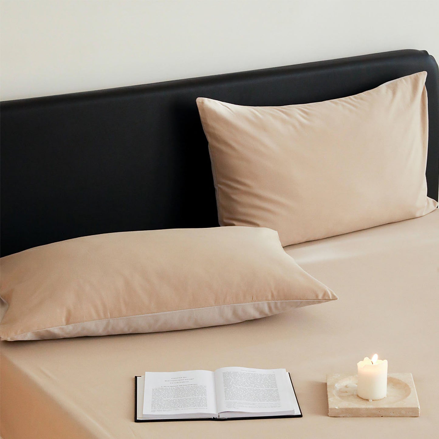 Cozy Minimalist Two-Tone Cotton Pillowcase