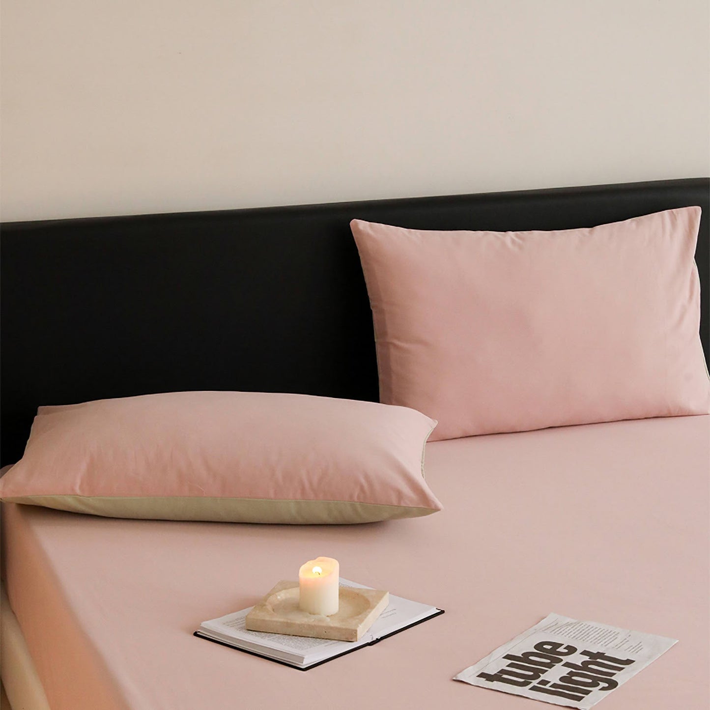 Cozy Minimalist Two-Tone Cotton Pillowcase
