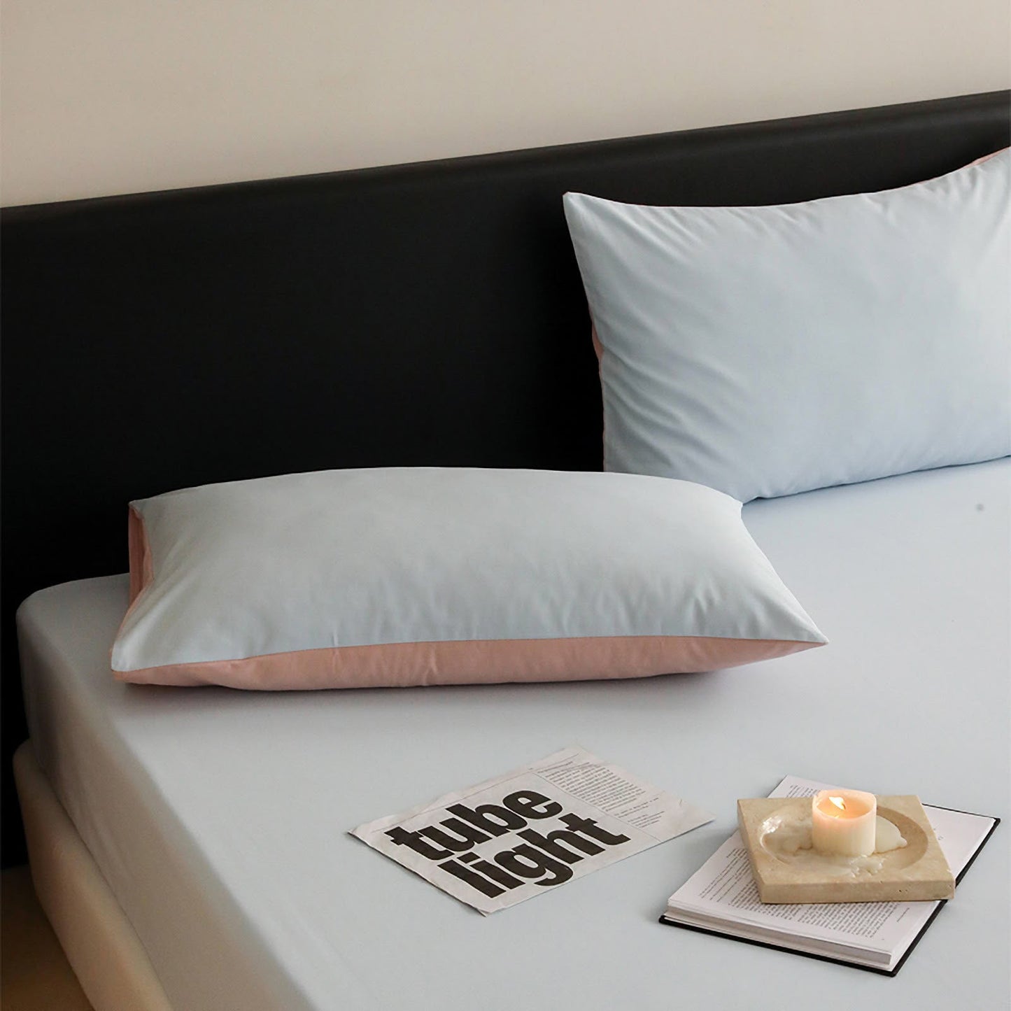Cozy Minimalist Two-Tone Cotton Pillowcase