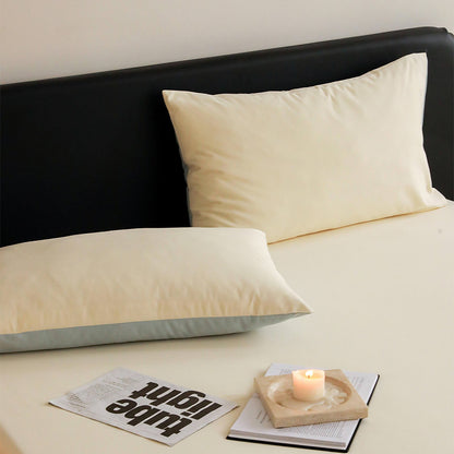 Cozy Minimalist Two-Tone Cotton Pillowcase