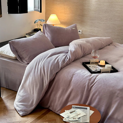 Cozy Minimalist Two-Tone Fleece Duvet Cover