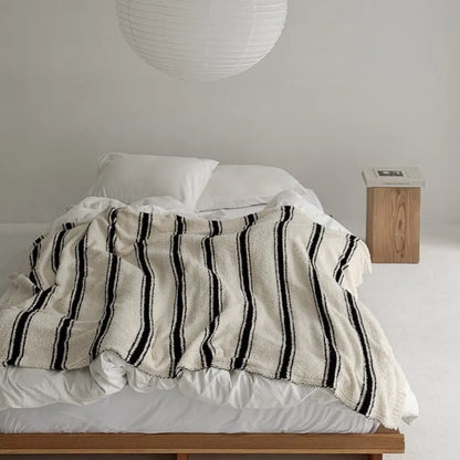Cozy Striped Flannel Fleece Blanket