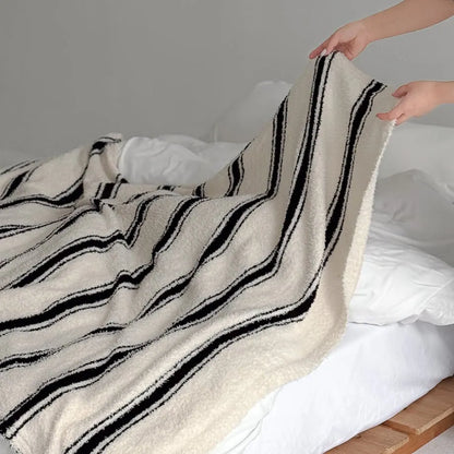Cozy Striped Flannel Fleece Blanket