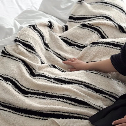 Cozy Striped Flannel Fleece Blanket
