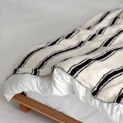Cozy Striped Flannel Fleece Blanket