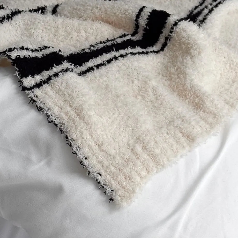 Cozy Striped Flannel Fleece Blanket