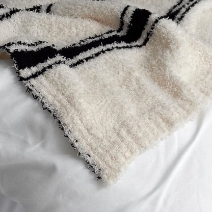 Cozy Striped Flannel Fleece Blanket