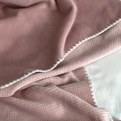 Cozy Waffle Texture Flannel Fleece Throw Blanket