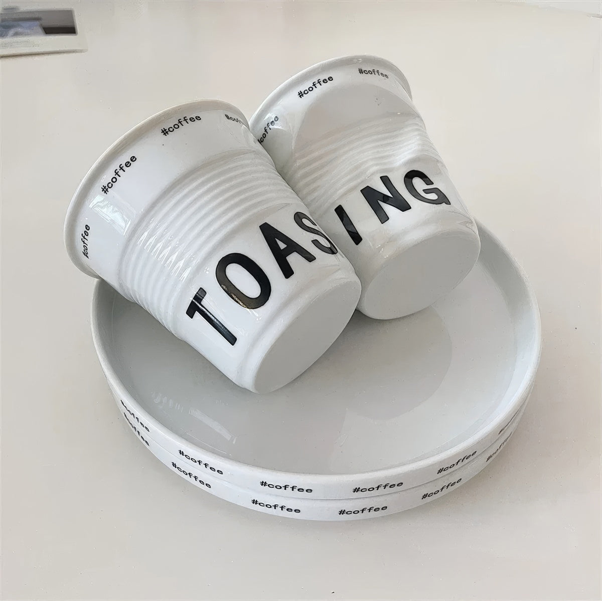 Crumpled Coffee Cup Ceramic Cup